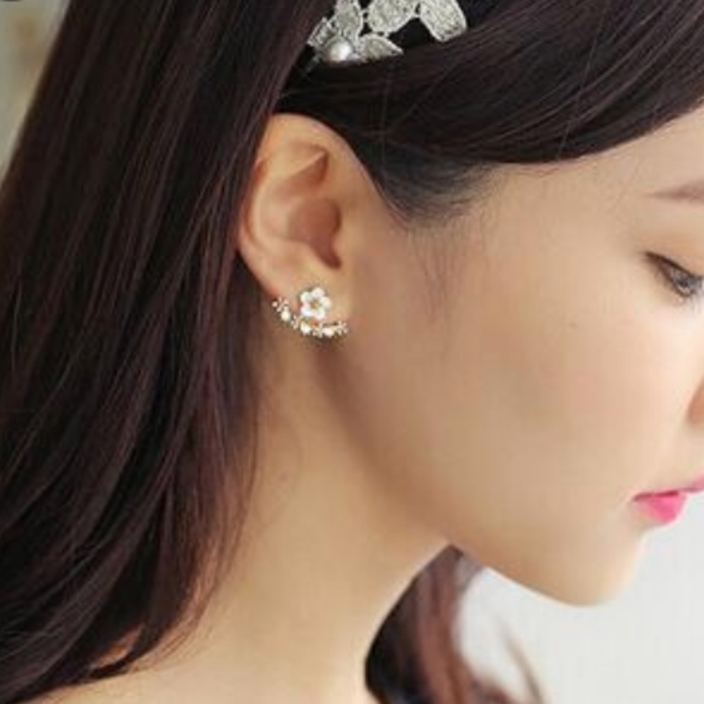 Gold Cherry Blossom Earrings